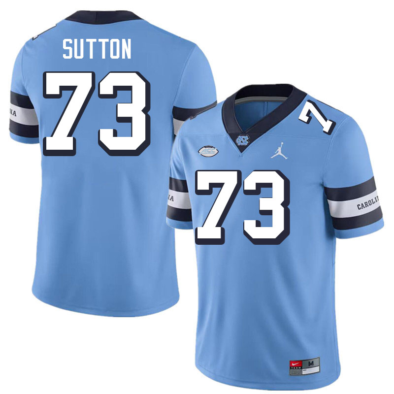 Men #73 Eli Sutton North Carolina Tar Heels College Football Jerseys Stitched-Throwback